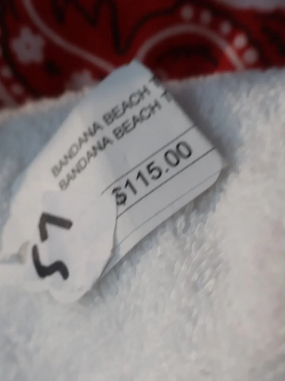 NWT Womens Tina Demel White, Blue, Red Bandana Towel